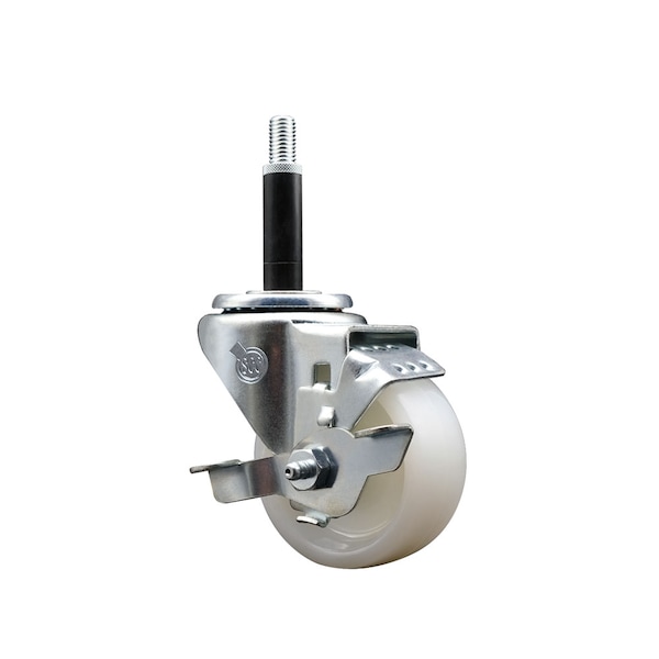 3'' SS Nylon Swivel 3/4'' Expanding Stem Caster with Brake